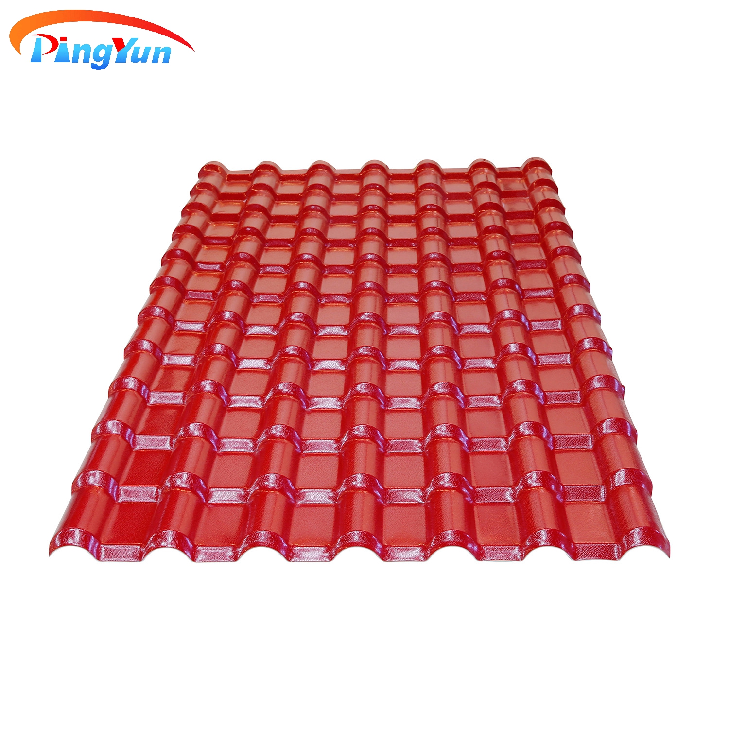 Pingyun Pavillion Brick Red Plastic PVC Roof Tile