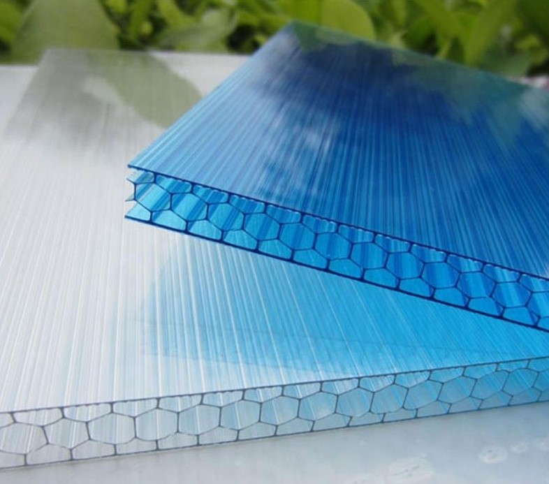 6mm 8mm 10mm UV extruded clear cellular hollow panel polycarbonate sheets for greenhouse roof