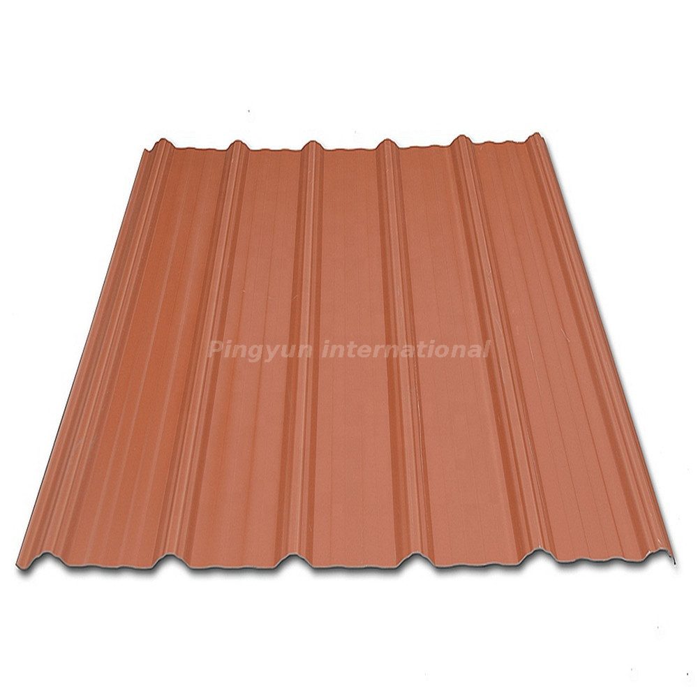 Parking Lot Orange 2.5mm Corrugated UPVC Roof Sheet
