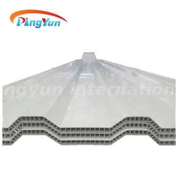 Weather Resistance Yellow Twinwall Hollow PVC Roof Sheet